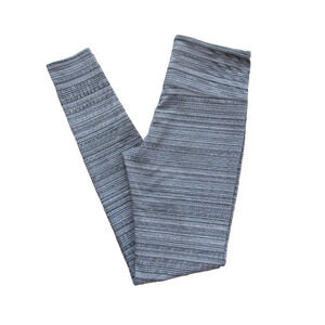 Athleta Chaturanga Leggings XS Gray Jacquard Stripe Textured Knit Yoga Athletic